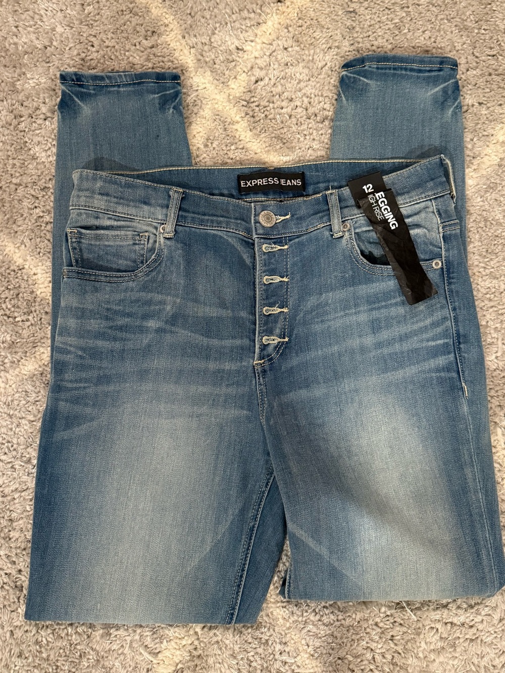 NWT - Express Light Blue Skinny Jeans with Button-Fly
